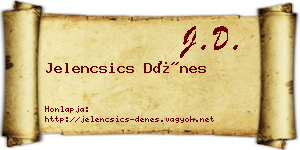 Jelencsics Dénes névjegykártya