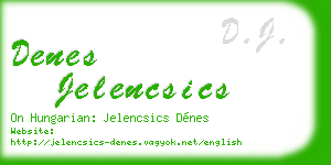 denes jelencsics business card